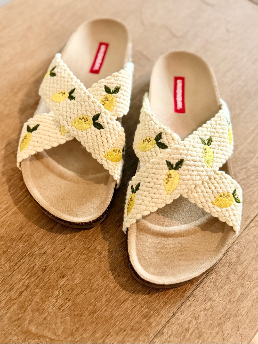 Unionbay Maryam Lemon Print Cork Footbed Slide Sandals – Women’s Size 7.5M